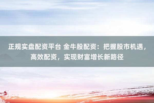 正规实盘配资平台 金牛股配资：把握股市机遇，高效配资，实现财富增长新路径