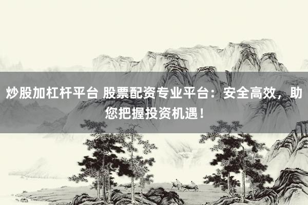 炒股加杠杆平台 股票配资专业平台：安全高效，助您把握投资机遇！