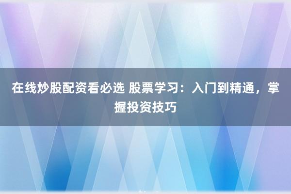 在线炒股配资看必选 股票学习：入门到精通，掌握投资技巧