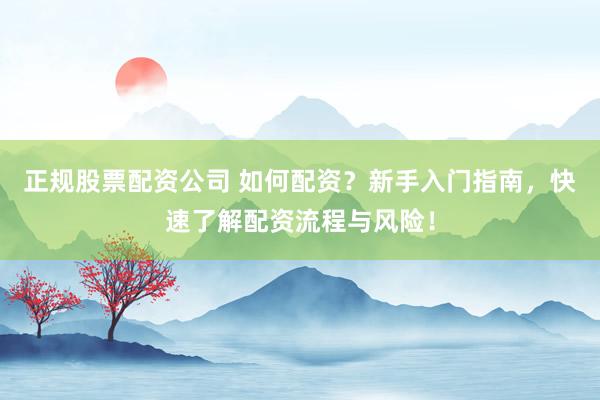正规股票配资公司 如何配资？新手入门指南，快速了解配资流程与风险！