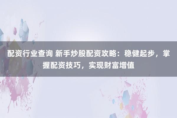 配资行业查询 新手炒股配资攻略：稳健起步，掌握配资技巧，实现财富增值