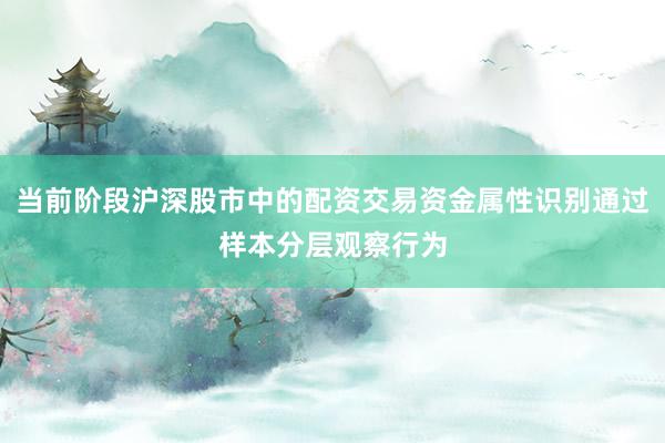 当前阶段沪深股市中的配资交易资金属性识别通过样本分层观察行为